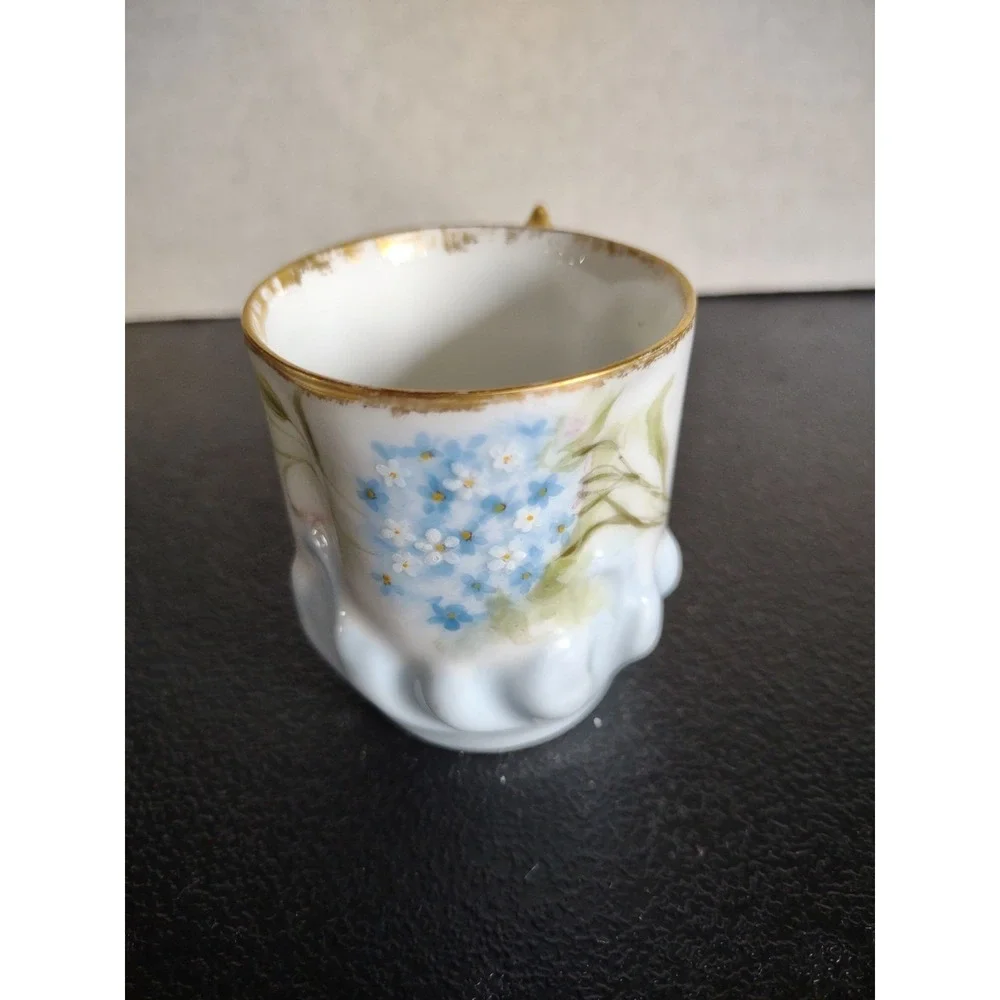 Antique Leonard Vienna Austria Hand Painted Tea Cup Saucer Lavender Floral